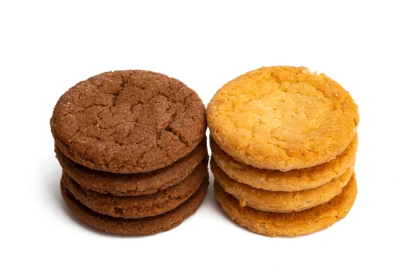 Dupla Cookie Elszigetelt Fehér Háttér — Stock Fotó