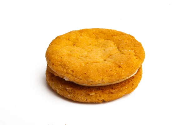 Chutné Cookies Izolované Bílém Pozadí — Stock fotografie
