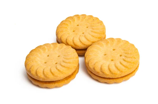 Sabrosas Galletas Aisladas Sobre Fondo Blanco —  Fotos de Stock