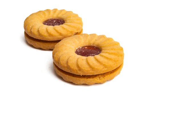 Biscuits Savoureux Isolés Sur Fond Blanc — Photo