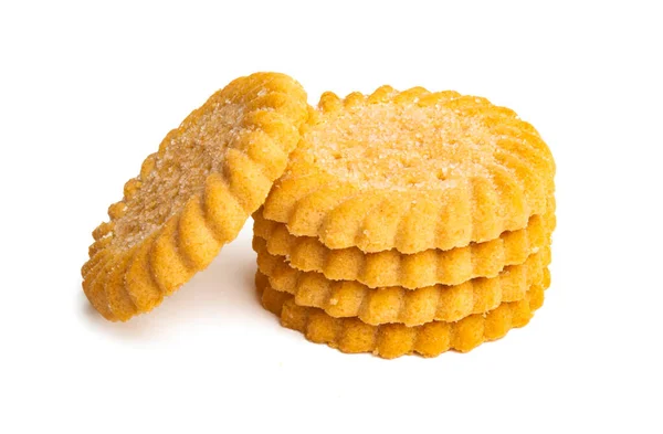 Biscoitos Saborosos Isolados Fundo Branco — Fotografia de Stock