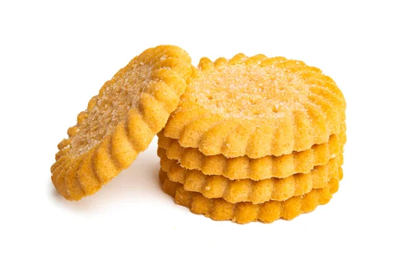 Smakelijke Koekjes Geïsoleerd Witte Achtergrond — Stockfoto