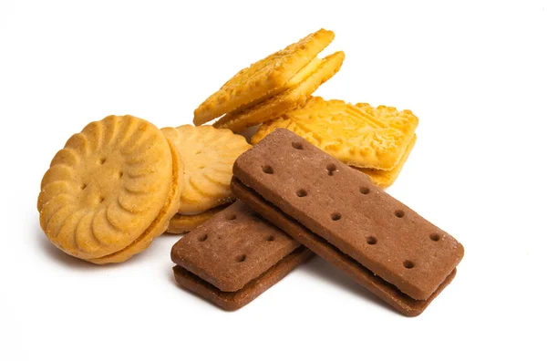 Sabrosas Galletas Aisladas Sobre Fondo Blanco —  Fotos de Stock