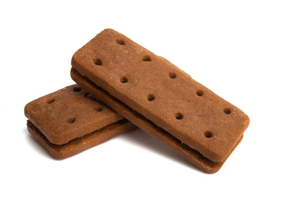 Smakelijke Koekjes Geïsoleerd Witte Achtergrond — Stockfoto