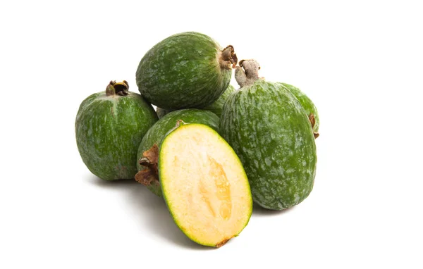 Feijoa Geïsoleerd Witte Achtergrond — Stockfoto