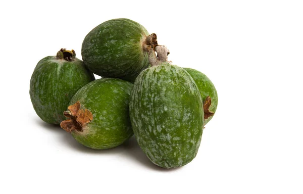 Feijoa Isolato Sfondo Bianco — Foto Stock