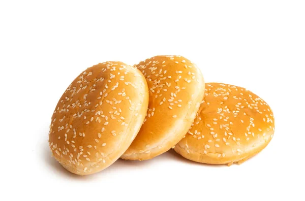 Burger Brötchen Isoliert Auf Weißem Hintergrund — Stockfoto