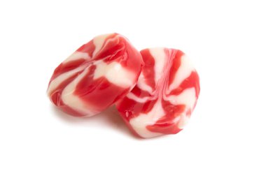 Süt lolipopları beyaz arkaplanda izole