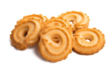 Beyaz arka planda izole edilmiş noel tereyağlı kurabiyeler