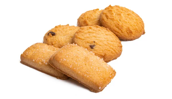 Biscoitos Manteiga Natal Isolados Fundo Branco — Fotografia de Stock