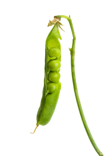 Groene Erwten Geïsoleerd Witte Achtergrond — Stockfoto