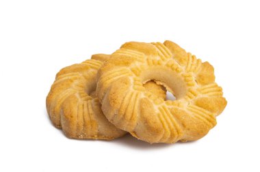 beyaz arkaplanda izole edilmiş çerez halkaları