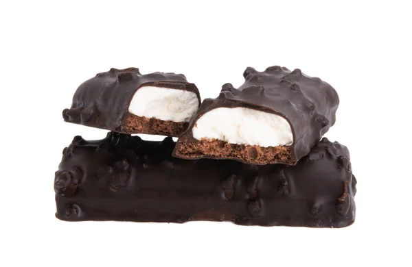 Tvaroh Sýr Čokoládě Izolované Bílém Pozadí — Stock fotografie