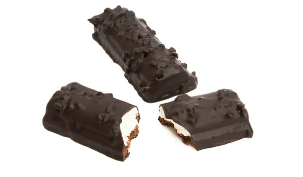 Queijo Coalhada Chocolate Isolado Fundo Branco — Fotografia de Stock