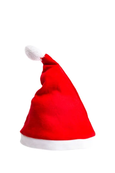 Sombrero Santa Claus Aislado Sobre Fondo Blanco — Foto de Stock