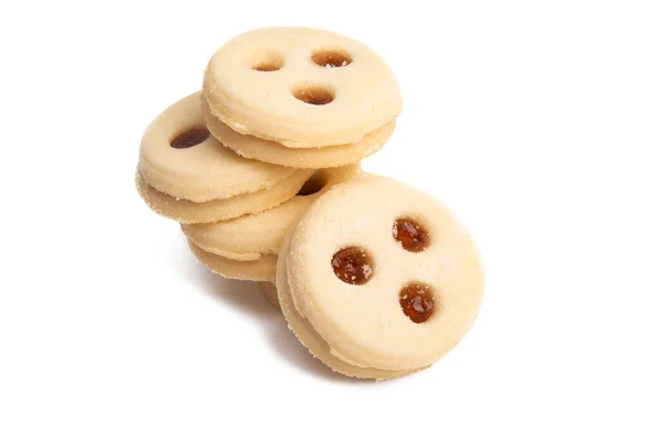 Double Cookies Jam Isolated White Background — Stock Photo, Image