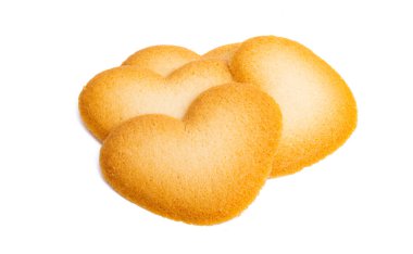 Kurabiye kalpleri beyaz arkaplanda izole