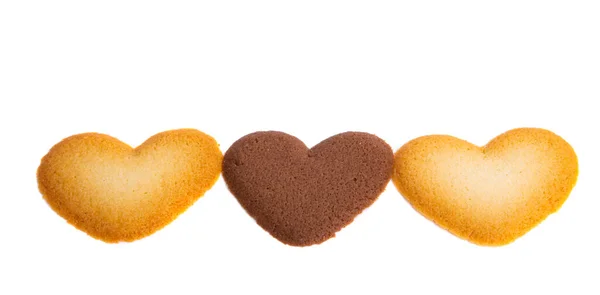 Cookie Hearts Isolated White Background — Stock Photo, Image