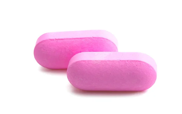 Pink Pills Isolated White Background — Stock Photo, Image