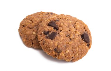 Beyaz arka planda çikolatalı mısır gevreği.