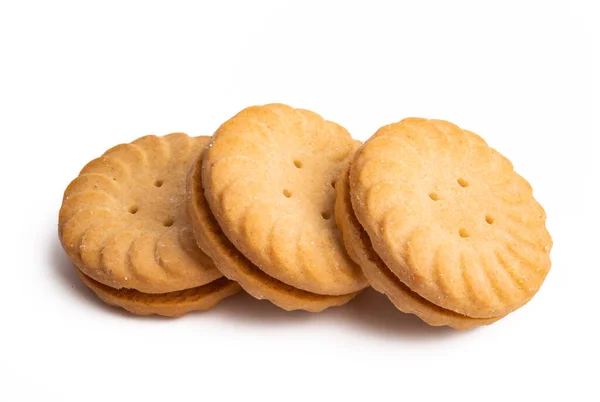 Doppio Cookie Isolato Sfondo Bianco — Foto Stock