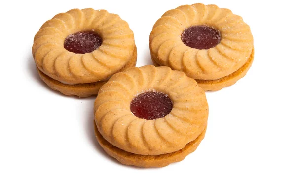 Dubbel Cookie Isolerad Vit Bakgrund — Stockfoto