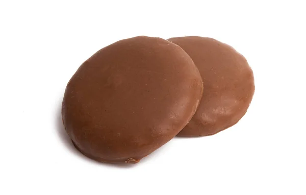 Chocolade Koekje Geïsoleerd Witte Achtergrond — Stockfoto