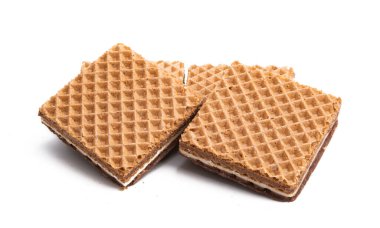 Kare waffle beyaz arkaplanda izole