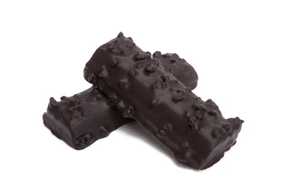 Schokolade Bedeckte Käseriegel Isoliert Auf Weißem Hintergrund — Stockfoto