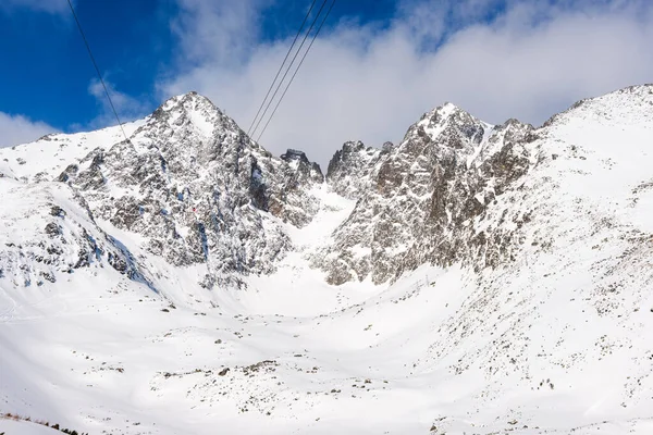 冬のスロバキアの高い山のリゾート ロイヤリティフリーのストック画像