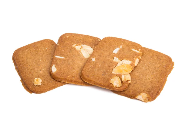 Biscoitos Com Amêndoas Isoladas Fundo Branco — Fotografia de Stock