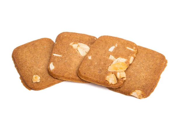 Biscotti Con Mandorle Isolate Fondo Bianco — Foto Stock