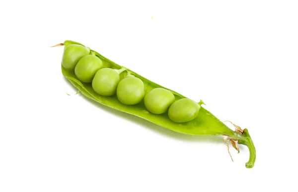 Groene Erwten Geïsoleerd Witte Achtergrond — Stockfoto