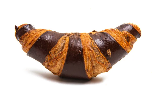 Шоколадний Круасан Ізольований Білому Тлі — стокове фото