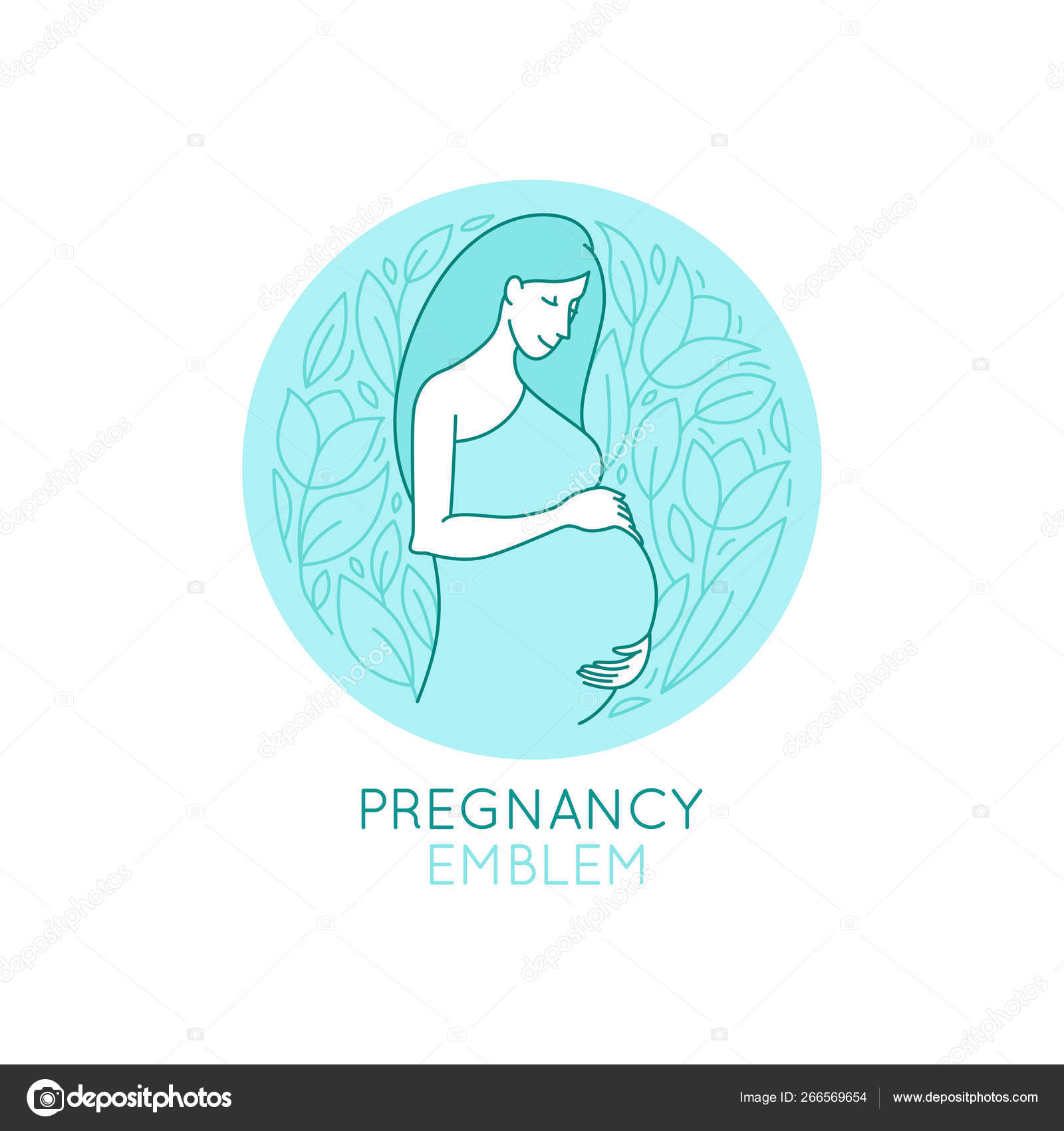 Vector Round Logo Design Template Pregnancy And Maternity