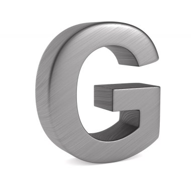 Karakter G beyaz arka plan üzerinde. İzole 3d çizim