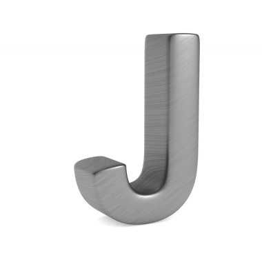 Karakter J beyaz arka plan üzerinde. İzole 3d çizim