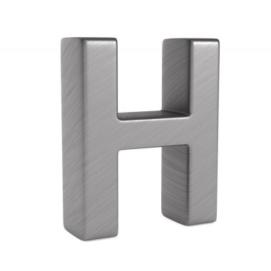 Karakter H beyaz arka plan üzerinde. İzole 3d çizim