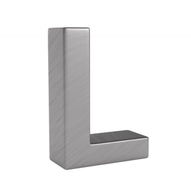 Karakter L beyaz arka plan üzerinde. İzole 3d çizim