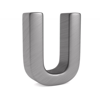 Karakter U beyaz arka plan üzerinde. İzole 3d çizim