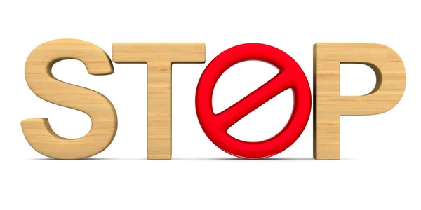 Znak Stop Białym Tle Izolowana Ilustracja — Zdjęcie stockowe