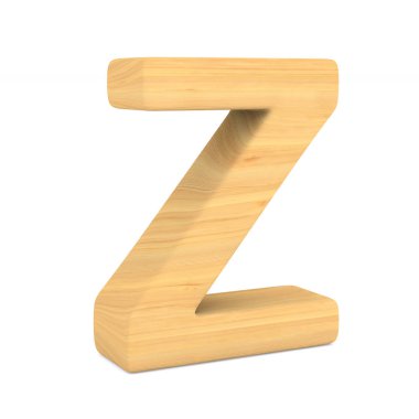 Karakter Z beyaz arka plan üzerinde. İzole 3d çizim