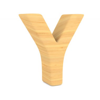 Beyaz arka plan üzerinde Y karakter. İzole 3d çizim