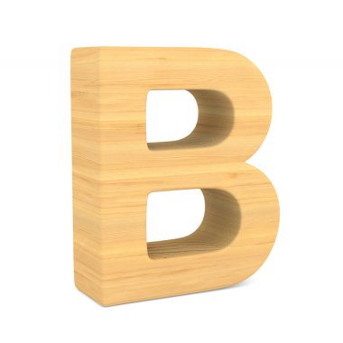 Karakter B beyaz arka plan üzerinde. İzole 3d çizim