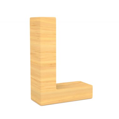 Karakter L beyaz arka plan üzerinde. İzole 3d çizim