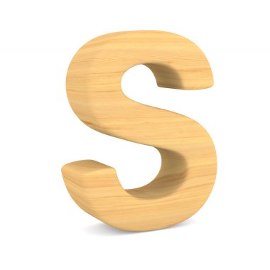 Beyaz arka plan üzerinde S karakter. İzole 3d çizim