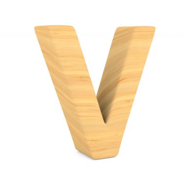 Karakter V beyaz arka plan üzerinde. İzole 3d çizim