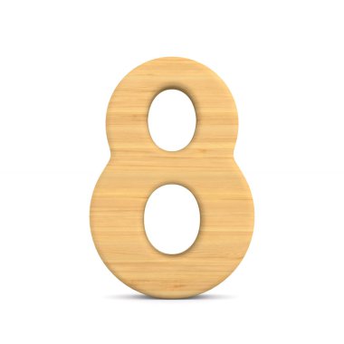 Beyaz arka plan üzerinde sekiz numara. İzole 3d çizim