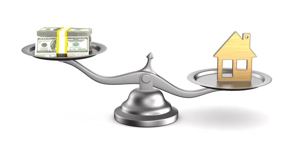 House Money Scales Isolated Illustration — Stock Photo, Image