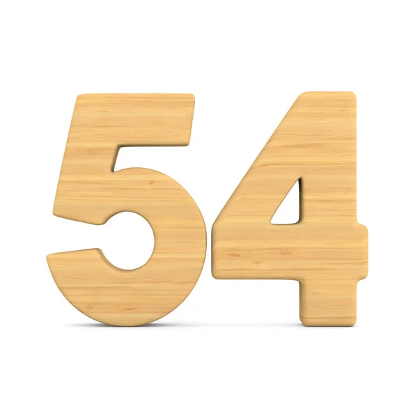 Number Fifty Four White Background Isolated Illustration — Stock Photo, Image